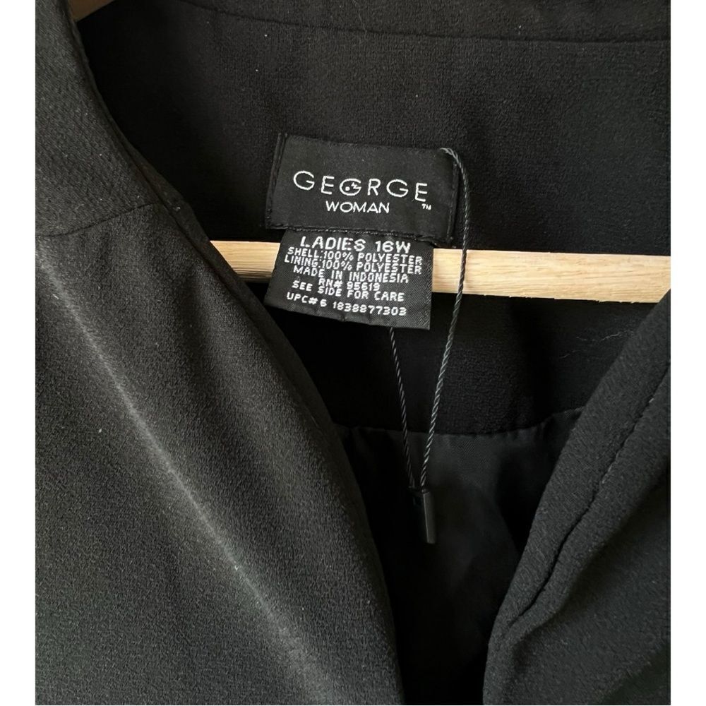 Women's Plus Jacket Black Solid George Front Zip … - image 3